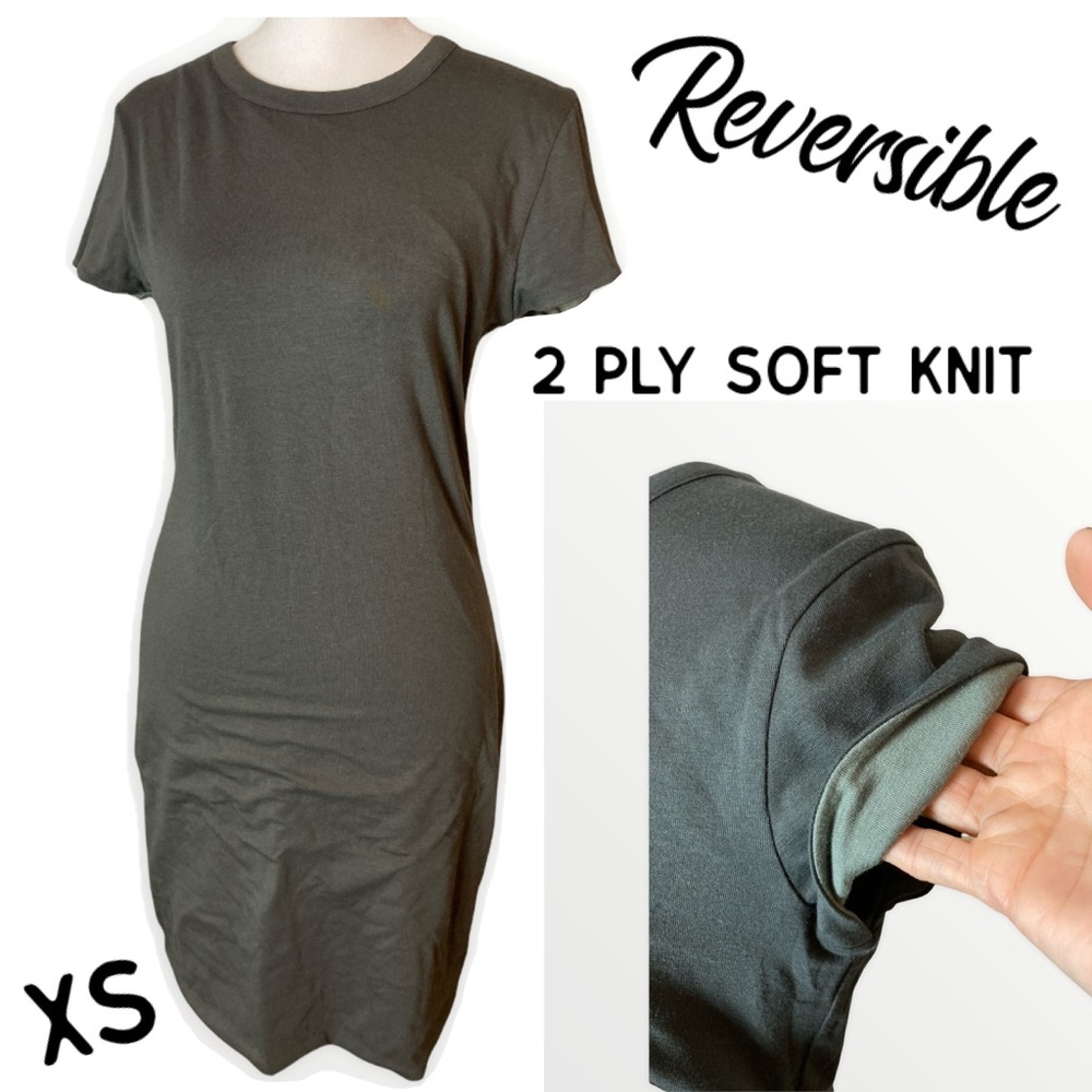 Women's 2 Ply Cotton Elastane Reversible Blend Stretchy Dress size XS